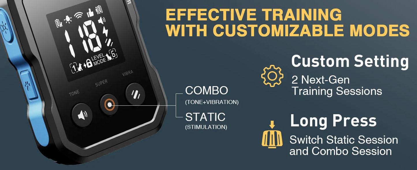 ABBIDOT T70 Dog Training Collar 2 in 1 Strap With E-clicker Electric Shock 4100ft 1250m Waterproof 118 Levels 2025 New Version