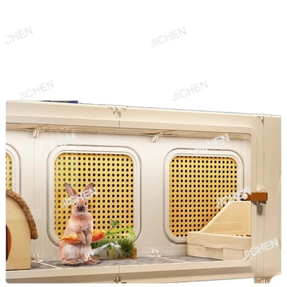 ZQ Rabbit cage Rabbit cage with toilet Rabbit  Household large guinea pig guinea pig Ornamental villa plastic