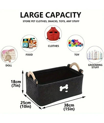Pet dog toy felt storage box home storage basket dirty clothes storage bag storage basket Pet dog toy felt storage box