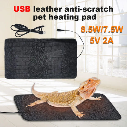 Pet Heating Pad Reptile Pet Warm Heater USB Electric Blanket Warm Adjustable Temperature Controller Incubator Mat Heated Pad
