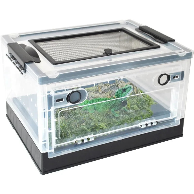 Reptiles Breeding Enclosure Cages Transparent Amphibians Habitat Box Plastic Reptile Feeding Box for Lizard Bearded Dragon
