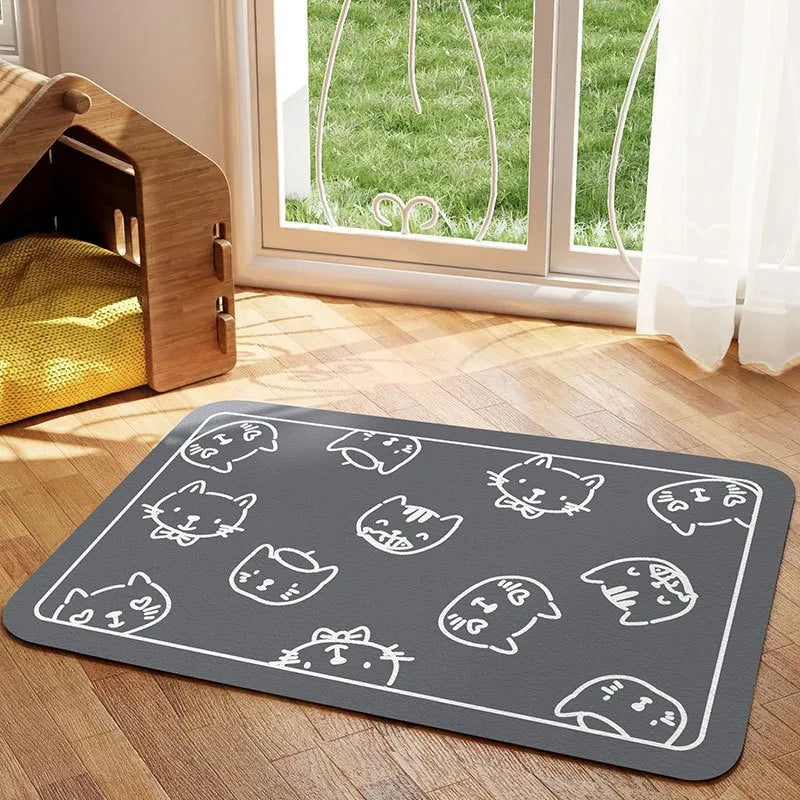 Diatomaceous mud pet mat Feeding mat for cats and dogs non-slip anti-spill easy to clean pet placemat absorbent quick drying mat