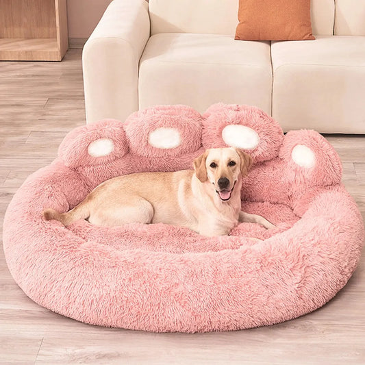 Dog Bed Winter Cat Pet Sofa Cute Bear Paw Shape Comfortable Pet Sleeping Beds For Small Medium Large Soft Fluffy Cushion Dog Bed