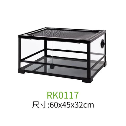 Detachable Glass Climbing Pet Breeding Box for Lizard Tortoise Snake Tree Frog Hamster,Multi Purpose Reptile Small Animal Tank
