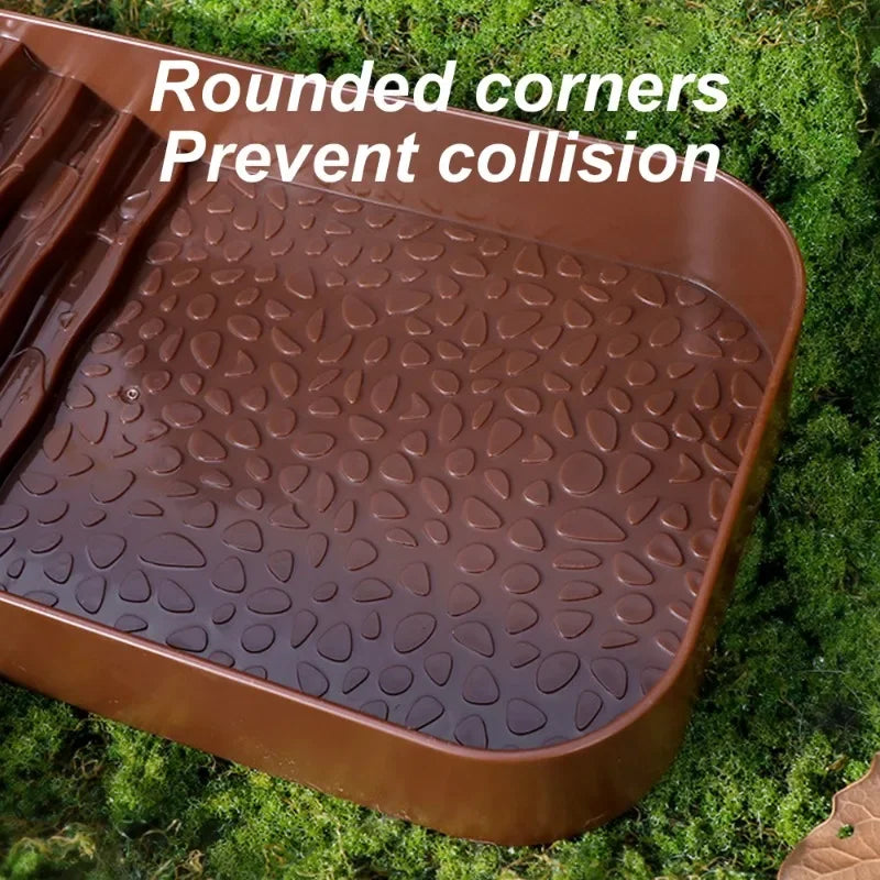 1 PC Plastic Ladder Climbing Turtle Bath Basin Water Food Basin for Small Pets Tortoises Reptiles Lizards Ornaments All Seasons