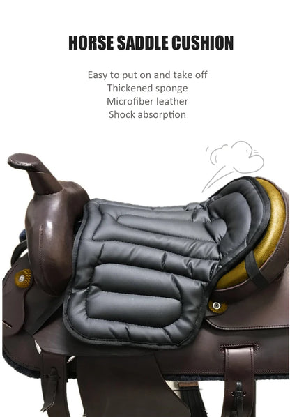 Horse Riding Saddle Pad artificial leather Shock Soft Equestrian Seat Pad Western Long Saddle Cushion Motorcycle Seat Cushion