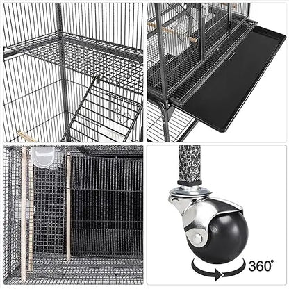3 Layers Platform Chinchilla Sugar Glider Cockatiel Steel Cage Parrot Bird Cage Large Breeding Aviary Outdoor