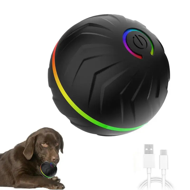 Rolling Ball Dog Toy Automatic Interactive Toy Pet Toy Ball USB Rechargeable Dog Chew Ball Pet Supplies For Backyard Park Garden