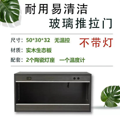 Solid Wood Reptile Breeding and Warming Box,Constant Temperature Habitat for Lizard Tortoise Snake and Small Pets