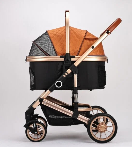 Pet Stroller, Detachable Carrying Basket, Suitable for Cats and Dogs, Spacious and Comfortable Travel, Carrying Soft Cushions