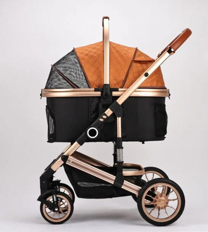 Pet Stroller, Detachable Carrying Basket, Suitable for Cats and Dogs, Spacious and Comfortable Travel, Carrying Soft Cushions