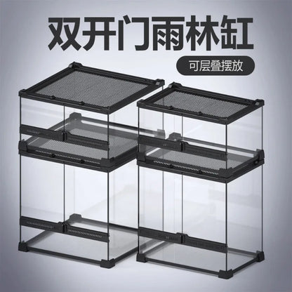 Front Door Rainforest Reptile Terrarium Climbing Breeding Box for Tree Frog Eyeliner Lizard Arboreal Ecological Landscape