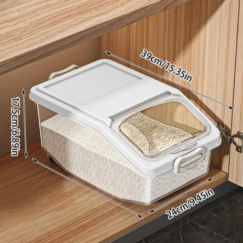 2pcs Kitchen Rice Storage Box Insect Proof and Moisture Proof Dispenser Flour Cereal Bucket Kitchen Organizer Food Container
