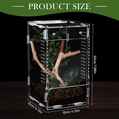 High Clear Acrylic Jumping Spider Terrarium For Insects Frogs Reptiles Pet Enclosure Ideal For Home Table Decor Hobbyists