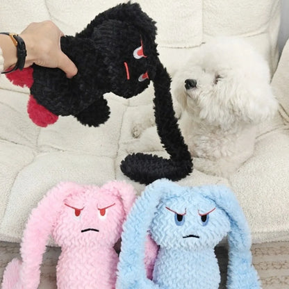 Portable Long Eared Rabbits Pet Stuffed Animal Bite-Resistant Dog Chew Tooth Cleaning Soft Gnawing Puppy Medium Small Dog