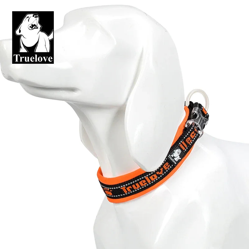 Truelove Pet Dog Collar Nylon  and Reflective Materials Widened and Comfortable Version Suitable for Dogs of All Sizes TLC50121