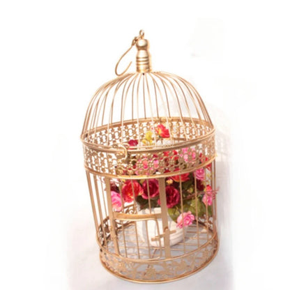 European-style Iron Art Bird Cage Wedding Decoration Flower Cage Home Living Room Decoration Prop Hanging Flower Frame Bird Cage