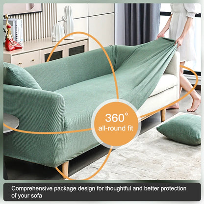 Jacquard Sofa Cover Couch Cover Sofa Cover Elastic Soft Versatile Furniture Protection Cover Pet Proof Living Room Household Use