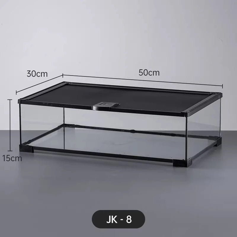 Professional glass reptile terrarium for chameleon,lizard,and snake,suitable for horned frog and water turtle,clear ventilation
