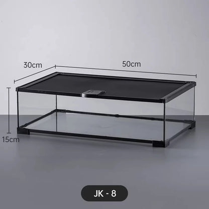 Professional glass reptile terrarium for chameleon,lizard,and snake,suitable for horned frog and water turtle,clear ventilation