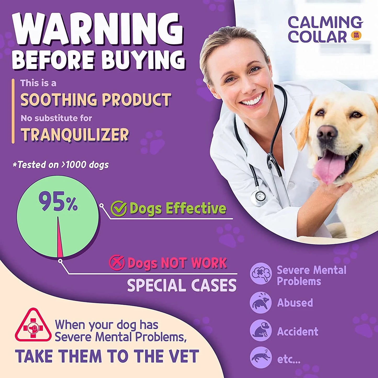 Pet Calm Collar Neck Strap Plastics Cat Dog Soothe Collar Adjustable Relieve Anxiety Remove Restlessness Protection Pet Supplies