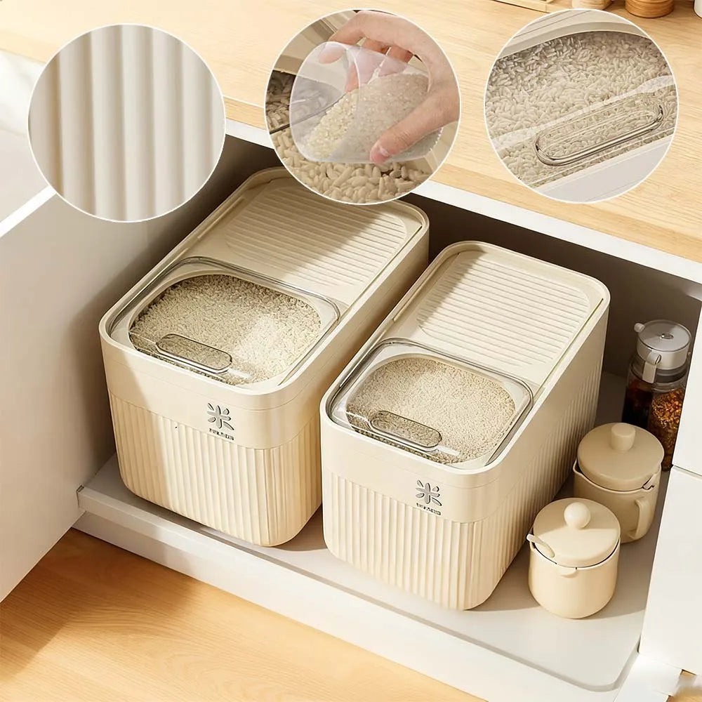 Moisture Proof Rice Dispenser 5KG/10KG Rice Bucket Kitchen Organizer Pet Food Storage Container Cereal Jar Caixa Organizadora
