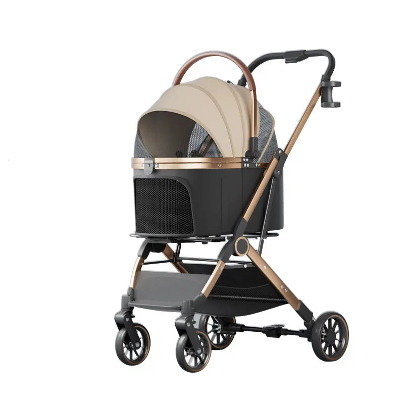 Pet 2-in-1 Portable Foldable Pet Strollers with Detachable Bag for Dogs Cats and Small Outdoor Pet Carts Basket Can Be Separated
