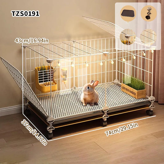 Rabbit Cage with Large Space for Home Use, Large Villa-Style Rabbit Nest with Toilet