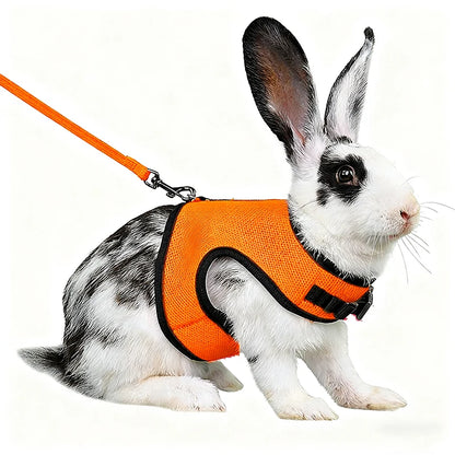Mesh Breathable Ferret Bunny Harness Leash Set for Small Animals Rabbit Hamsters Summer Walking Pet Lead mascotas Accessories