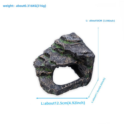Resin Reptile Rock Hideout Turtles Basking Platform Aquarium Tank Accessories Landscape for Bearded Dragon Aquatic Turtles