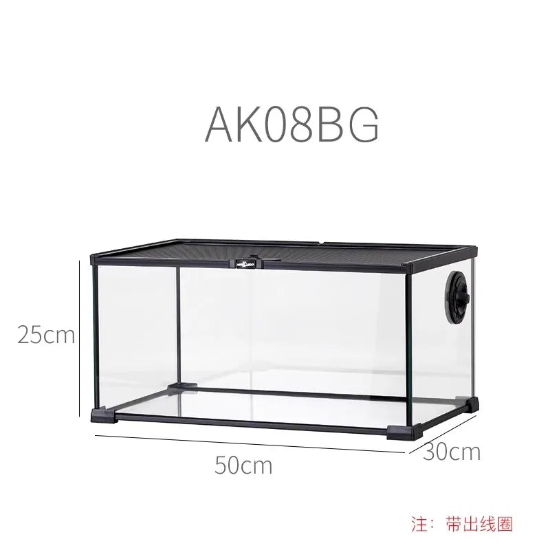 Rainforest Glass Terrarium for Reptiles Snake Tree Frog Bearded Dragon Lizard Gecko Spider Habitat Tank with Decorations