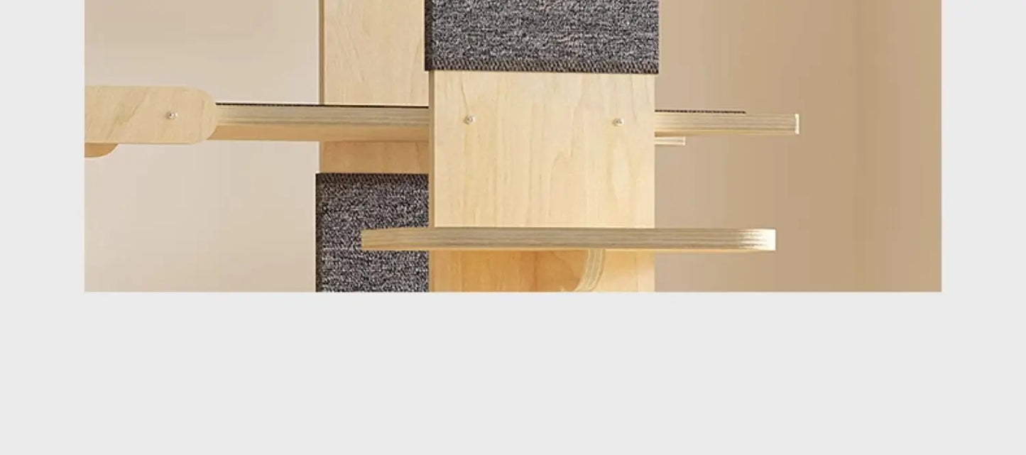 Solid Wood 1 Multi-Level Cat Climbing Frame Large Cat Tower Cat Tree Villa