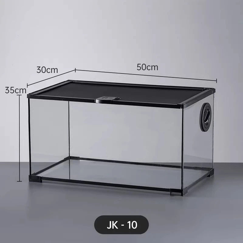 Professional glass reptile terrarium for chameleon,lizard,and snake,suitable for horned frog and water turtle,clear ventilation