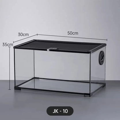 Professional glass reptile terrarium for chameleon,lizard,and snake,suitable for horned frog and water turtle,clear ventilation