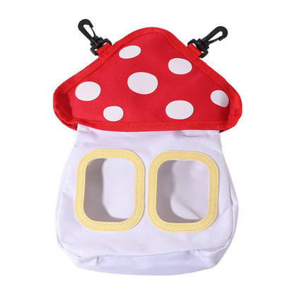 Mushroom Shaped Rabbit Hay Bag Large Capacity Oxford Cloth Rabbit Feeding Bag Hanging Portable Rabbit Hay Feeder Bag