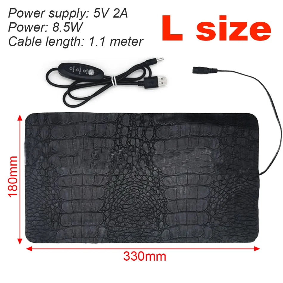 Pet Heating Pad Reptile Pet Warm Heater USB Electric Blanket Warm Adjustable Temperature Controller Incubator Mat Heated Pad