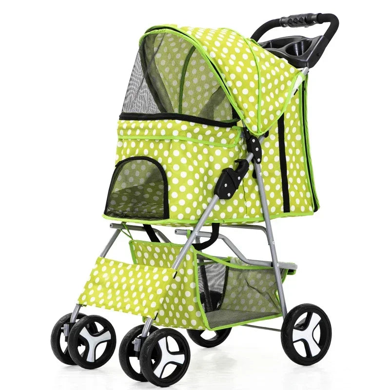 Pet Stroller Lightweight Folding Universal Wheel Cat Dog Travel Breathable Pet Stroller Outdoor Stroller for Small Medium Pets