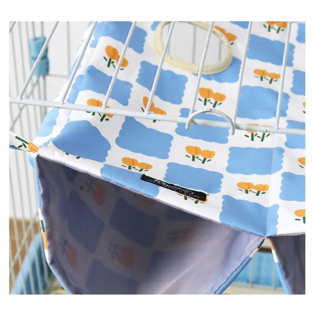 Cartoon Pattern Hanging Ferret Hammock Waterproof Breathable Hamster Nest Multi-Sided Opening Double Layer Hammock For Pet Cage