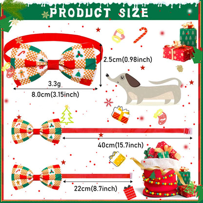 50PCS Adjustable Pet Dog Bow Tie Christmas Style Dog Bowties Neckties Wholesale Pet Collars For Dogs Pet Grooming Accessories