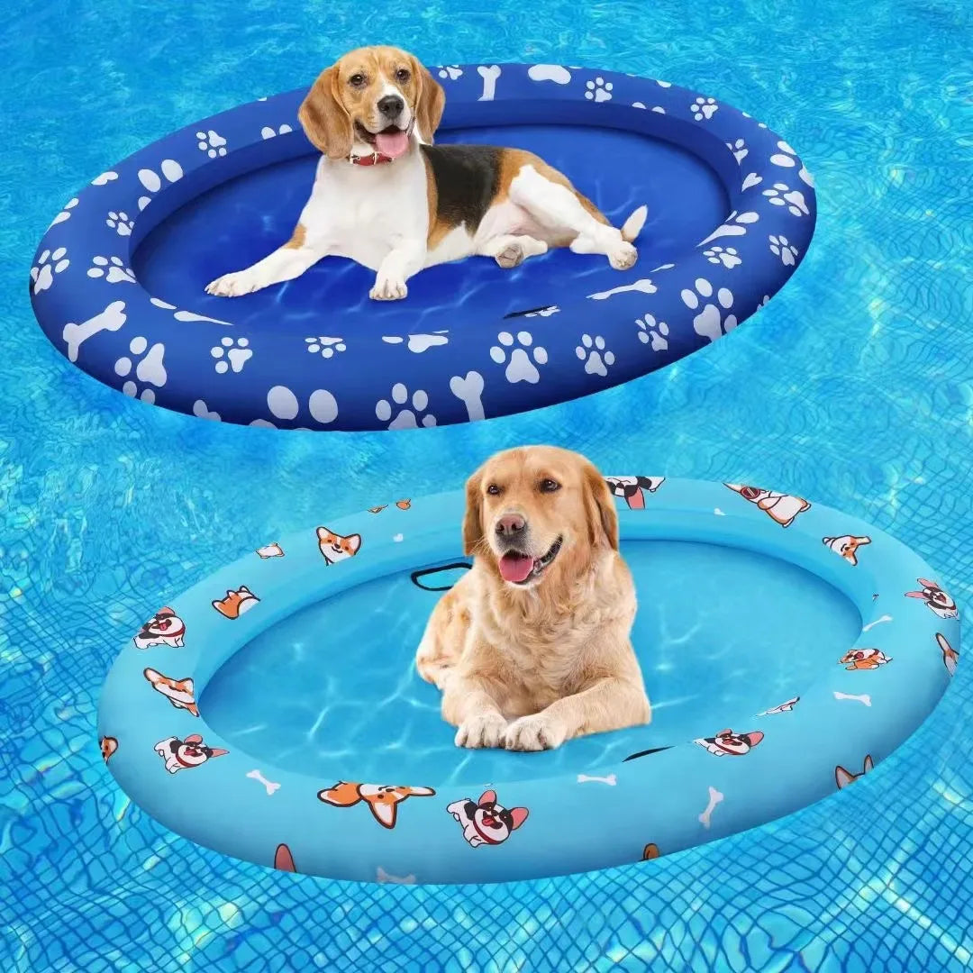 Inflatable Floating Pet Floating Ultra-Comfort Cooling Pool Inflatable Floating Bed for Pet