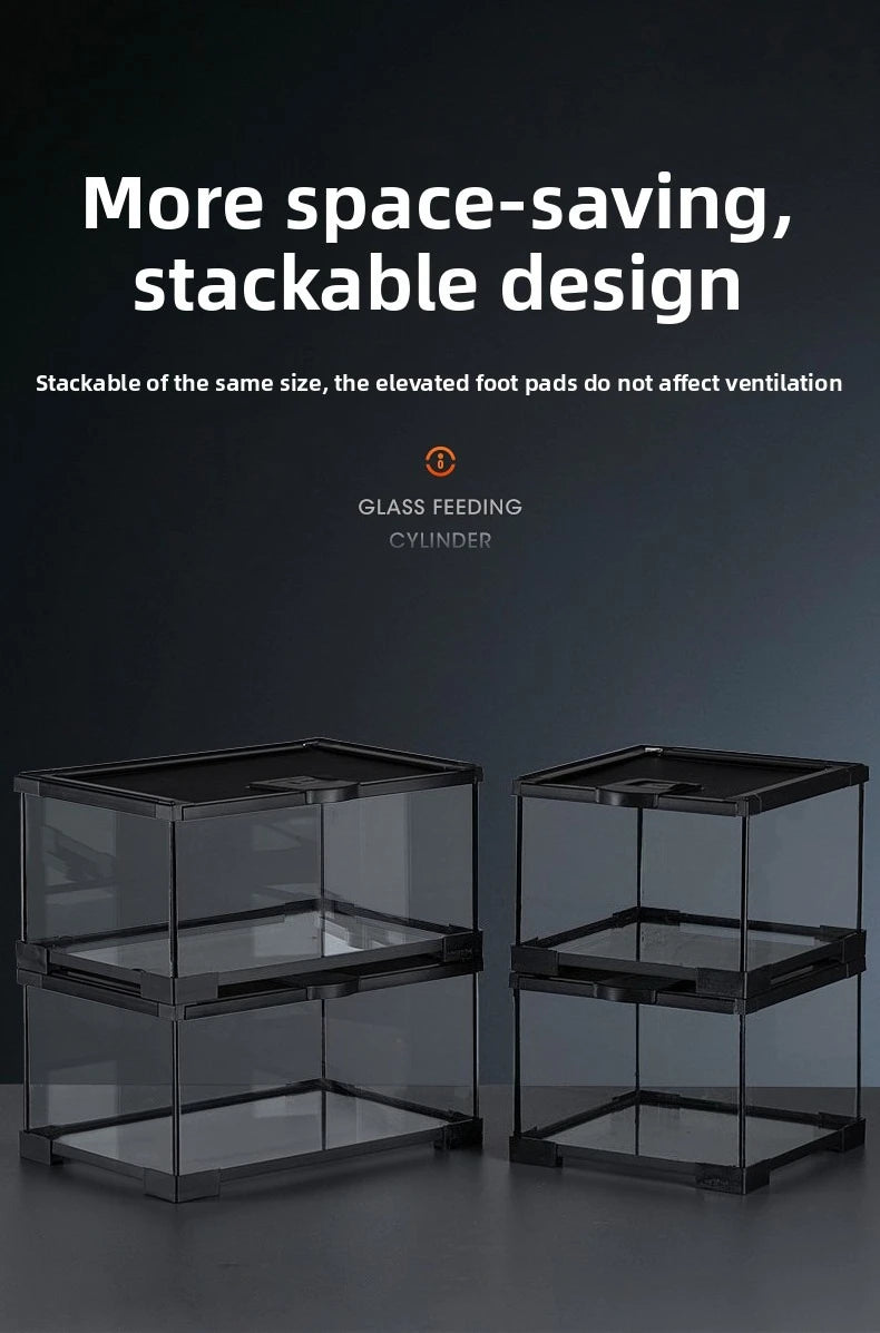 Professional glass reptile terrarium for chameleon,lizard,and snake,suitable for horned frog and water turtle,clear ventilation