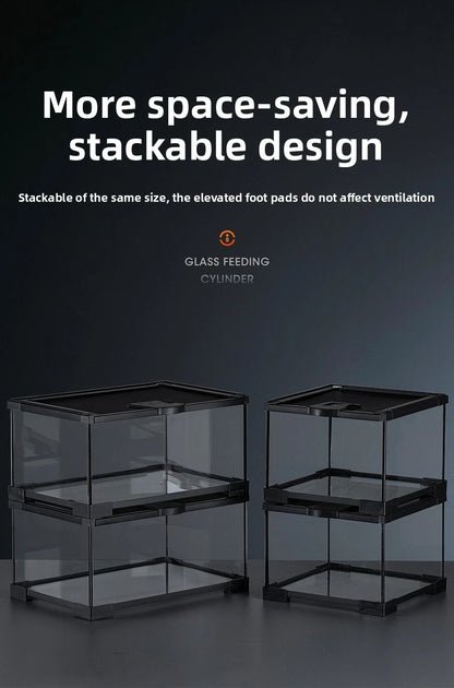 Professional glass reptile terrarium for chameleon,lizard,and snake,suitable for horned frog and water turtle,clear ventilation