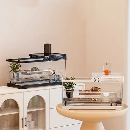 Reptile Terrariums Desktop Ecological Tank Amphibious Transparent Landscaping Terrariums Turtle Tarantulas Geckos Breeding Box