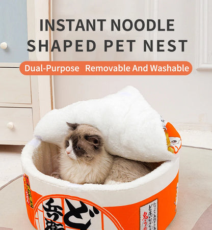 Pets Dog Cat House Kennel Super Large Instant Noodle Warm Dog Cat Nest Beds Cushion Udon Cup Noodle Pet Bed Cozy Nest
