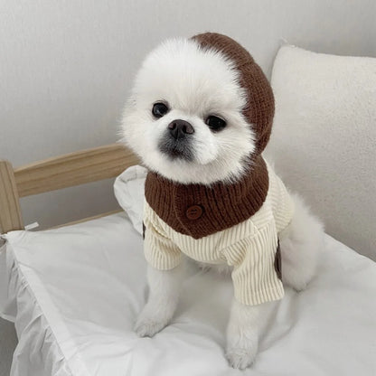 Pet Warmth Cover Head Knitted Hat Dog Small Dog Decoration Teddy Dog Accessories Small Dogs Winter Pet Warm Pullover Hat