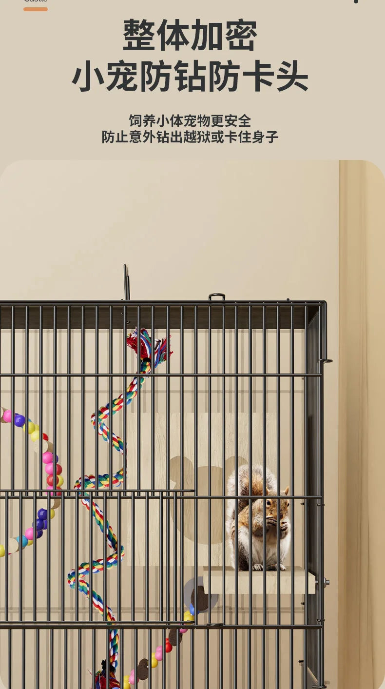 ‌3-Tier Extra Large Small Pet Cage - Sugar Glider Ferret-Proof Habitat, Multi-Level Rat Mansion Villa, Chew-Proof Removable Tray