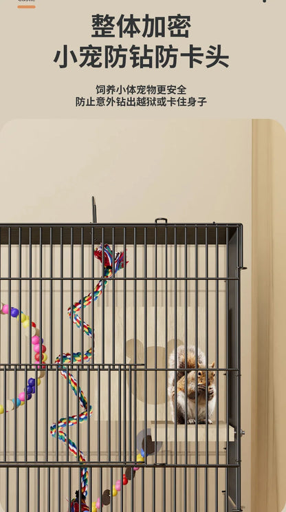 ‌3-Tier Extra Large Small Pet Cage - Sugar Glider Ferret-Proof Habitat, Multi-Level Rat Mansion Villa, Chew-Proof Removable Tray