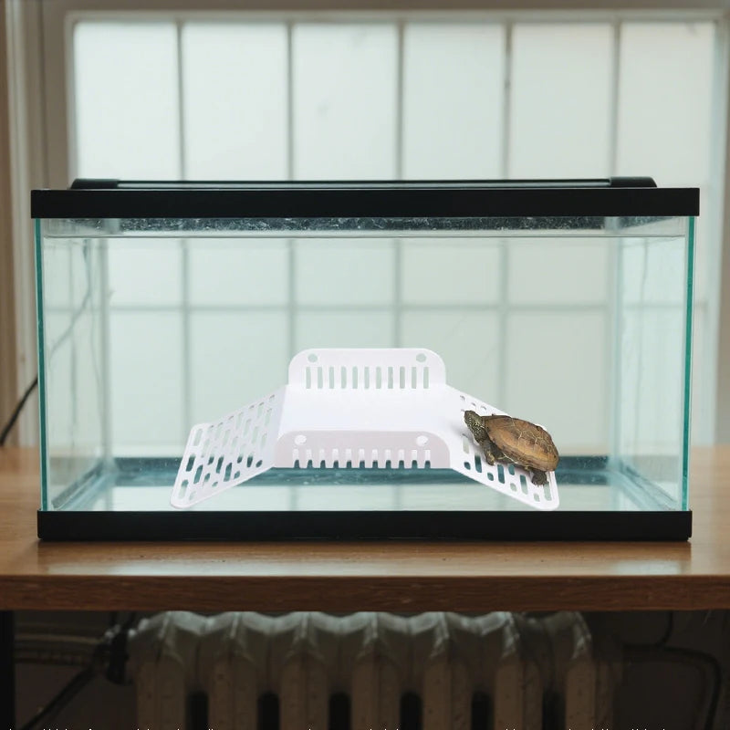 Turtle Basking Drying Resting Sun Platform Mat Dock, Climbing Ladder for Amphibians and Reptiles, Turtle Land Island Habitat