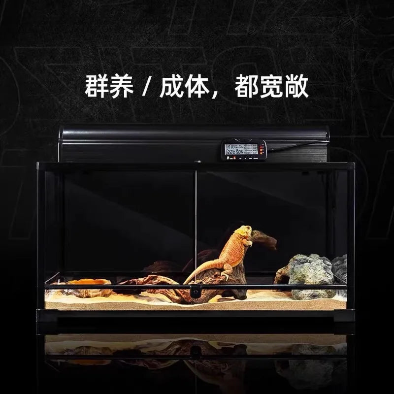 Detachable Glass Climbing Pet Breeding Box for Lizard Tortoise Snake Tree Frog Hamster,Multi Purpose Reptile Small Animal Tank