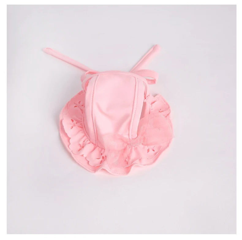 Summer New Pet Swimming Clothes Kitten Puppy Camisole Jumpsuit Beautiful Puppy Bikini Dog vest Clothing Swimsuit With Swim Cap